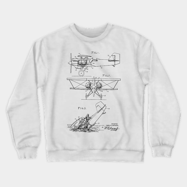 Emergency Flotation Gear for Aircraft Vintage Patent Hand Drawing Crewneck Sweatshirt by TheYoungDesigns